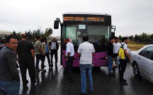 Sumqayıtda avtobus sürücüsü sükan arxasında öldü - Video